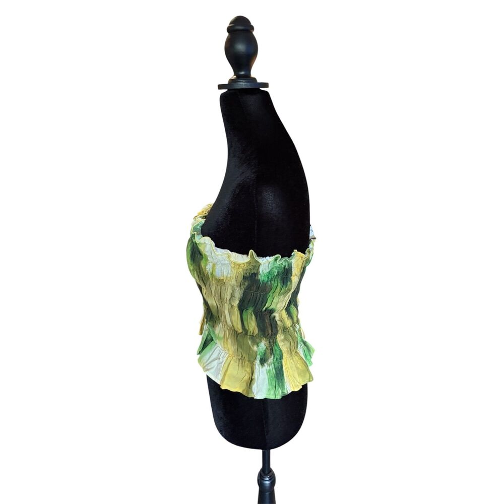 NWOT Siedres Green Tie Dye Tube Top, Medium - Picture 2 of 5